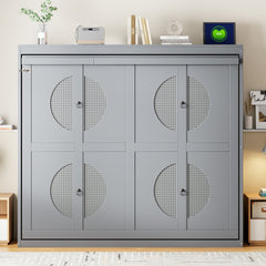 Full Size Murphy Bed Wall Bed,Gray( OLD SKU:N708S00011E)