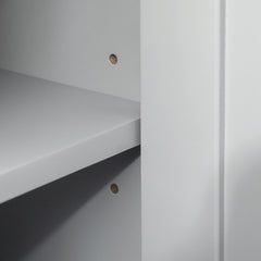 kleankin Pedestal Sink Storage Cabinet, Under Sink Cabinet, Bathroom Vanity Cabinet with Adjustable Shelf and Open Bottom Shelf, Gray
