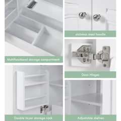 30" No Assembly Needed Vintage White Bathroom Vanity with Ceramic Sink,Two Soft-Close Doors & Adjustable Shelf,Modern Farmhouse Style