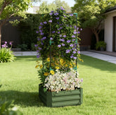 Garden Bed,Galvanized Planter Box,Raised Garden Bed with Cage for Climbing Vines
