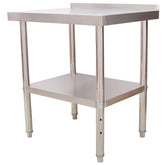 Stainless Steel Prep Table, 30 x 24x 35-1/2 Inch, 440lbs Load Capacity Heavy Duty Metal Worktable with Backsplash Adjustable Undershelf, Commercial Workstation for Kitchen Restaurant