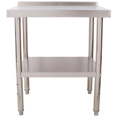Stainless Steel Prep Table, 30 x 24x 35-1/2 Inch, 440lbs Load Capacity Heavy Duty Metal Worktable with Backsplash Adjustable Undershelf, Commercial Workstation for Kitchen Restaurant