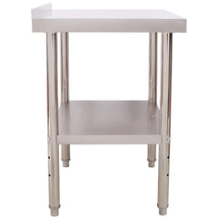 Stainless Steel Prep Table, 30 x 24x 35-1/2 Inch, 440lbs Load Capacity Heavy Duty Metal Worktable with Backsplash Adjustable Undershelf, Commercial Workstation for Kitchen Restaurant