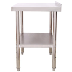 Stainless Steel Prep Table, 30 x 24x 35-1/2 Inch, 440lbs Load Capacity Heavy Duty Metal Worktable with Backsplash Adjustable Undershelf, Commercial Workstation for Kitchen Restaurant