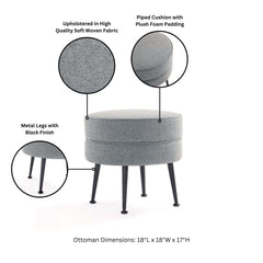 Accent Ottoman in Gray