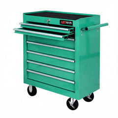 7 DRAWERS MULTIFUNCTIONAL TOOL CART WITH WHEELS-GREEN