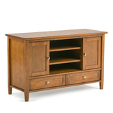 Warm Shaker 47 inch Wide Solid Wood TV Stand in Light Golden Brown For TVs up to 50 inches