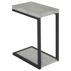 Cement and Black Snack Table