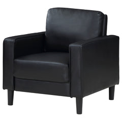 Farallone Black Upholstered Track Arm Accent Chair