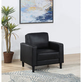 Farallone Black Upholstered Track Arm Accent Chair
