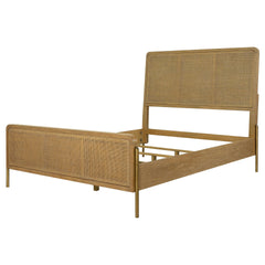 Stevie Sand Wash and Natural Cane Queen Panel Bed