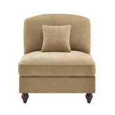 Armless Sofa Chenille W/1 Pillow -Light Coffee