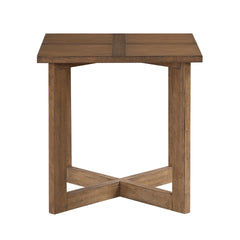 Contemporary Square End Table Brown Finish Wooden Furniture 1pc Side Table