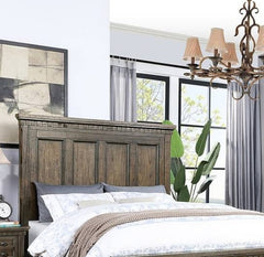 1pc Queen Size Panel Headboard Bed Footboard Drawers Traditional Brown Finish Bedroom Furniture