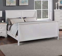 Contemporary Style Eastern King Size 1pc Bed Set Sleigh Design Headboard White Finish Bedroom Furniture
