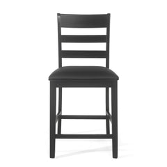 Farmhouse Upholstered Wood Counter Stools (Set of 2)