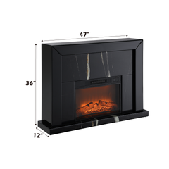 Drisana Black Mirrored Finish Fireplace