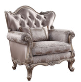 Jayceon Fabric & Champagne Finish Chair W/Pillow