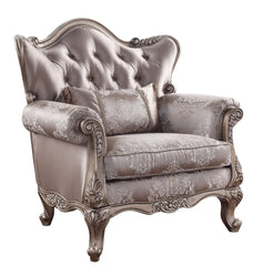 Jayceon Fabric & Champagne Finish Chair W/Pillow