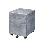 3-Drawers Storage File Cabinet with Caster Wheels Wooden Frame 1pc Home Office Furniture