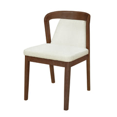 Upholstered Backrest Armless Dining Chairs (Walnut+Camel)