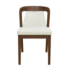 Upholstered Backrest Armless Dining Chairs (Walnut+Camel)