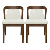 Upholstered Backrest Armless Dining Chairs (Walnut+Camel)