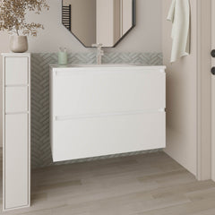 Bathroom Vanity, 2 Drawers, White