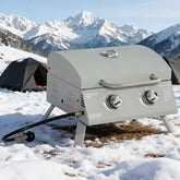 21.75" Portable Grill with 2 Burners Camping Charcoal BBQ
