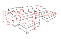 Modular Sectional Sofa,5 Seater Oversized Convertible L & U Shaped Couch, Corduroy Fabric