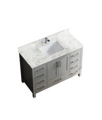 47" Bathroom Storage Vanity Cabinet with Sink & Faucet Hole, Bathroom Vanity with 2 Doors & 9 Drawers(Gray)