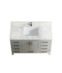 47" Bathroom Storage Vanity Cabinet with Sink & Faucet Hole, Bathroom Vanity with 2 Doors & 9 Drawers(Gray)