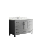 47" Bathroom Storage Vanity Cabinet with Sink & Faucet Hole, Bathroom Vanity with 2 Doors & 9 Drawers(Gray)