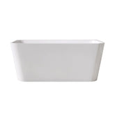 55" Free Standing Tubs Acrylic Rectangular White Soaker Bath tubs