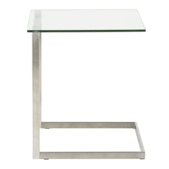 Zenn Contemporary End Table with Clear Glass by LumiSource
