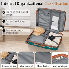 Luggage Sets 4 Piece(14/20/24/28), Expandable Lightweight Suitcase with 4 Double 360 Degrees Mute Spinner Wheels PP Materials Durable TSA Lock Travel Luggage