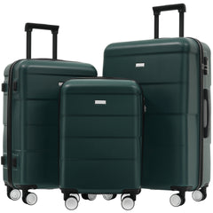 Hardshell Luggage Sets 3 Piece Double Spinner Wheels Suitcase with Handle Password Lock, Lightweight 20"+24"+28" Luggages