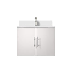 Glossy White Bath Vanity 24 in. W x 22 in. D, Cultured Marble Top, and Faucet Set
