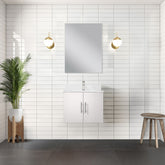 Geneva 24 in. W x 22 in. D Glossy White Bath Vanity and Cultured Marble Top