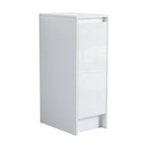 12" freestanding Bathroom Storage Cabinet, Soft Close Doors, Glossy White,(KD-Packing)