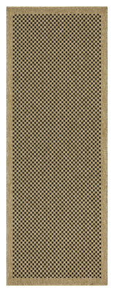 Earth GC_NTL1003 Jute/Black 2 ft. 7 in. x 7 ft. 3 in. Indoor/Outdoor Area Rug