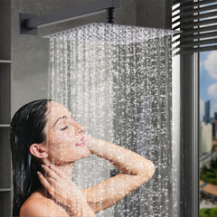 12 Inch Ceiling Mount Brushed Nickel Shower System Bathroom Luxury Rain Mixer Shower Combo Set Ceiling Rainfall Shower Head System