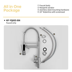 Bothwa Home CUPC Certified 19" Single Handle Kitchen Faucet ( Brushed Nickel Finish)