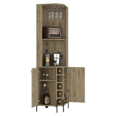 Corner Bar Cabinet Shopron, Living Room, Aged Oak