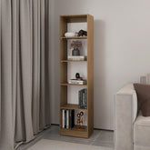Verdi Bookcase Eco, 5 Shelves, Macadamia/White Manufactured Wood