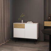 Platea Sideboard, Living Room, White/Macadamia