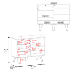 Platea Sideboard, Living Room, White/Macadamia