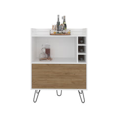 Platea Bar Cabinet, Living Room, White/Macadamia