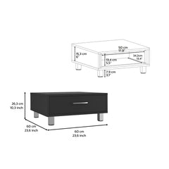 Coffee Table Albuquerque, One Drawer, Black Wengue Finish