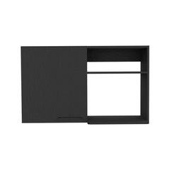 Kitchen Wall Cabinet Bussolengo, Two Shelves, Black Wengue Finish